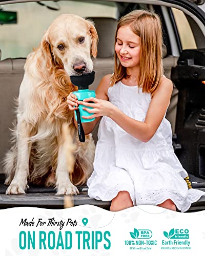 lesotc Upgraded Dog Water Bottle Foldable,Portable Dog Water Dispenser,Leak Proof Pet Water Bottle for Dogs,Dog Travel Water Bottle for Outdoor Walking,Hiking,Travel,BPA Free,Lightweight