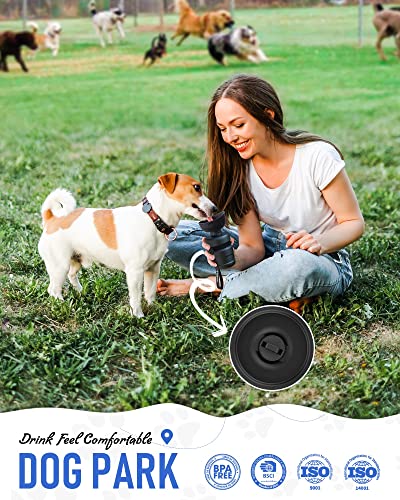 lesotc Upgraded Dog Water Bottle Foldable,Portable Dog Water Dispenser,Leak Proof Pet Water Bottle for Dogs,Dog Travel Water Bottle for Outdoor Walking,Hiking,Travel,BPA Free,Lightweight