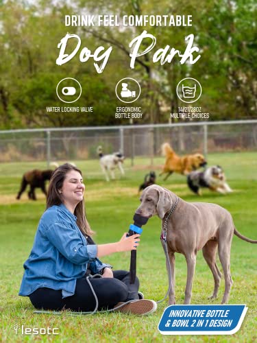 lesotc Upgraded Dog Water Bottle Foldable,Portable Dog Water Dispenser,Leak Proof Pet Water Bottle for Dogs,Dog Travel Water Bottle for Outdoor Walking,Hiking,Travel,BPA Free,Lightweight
