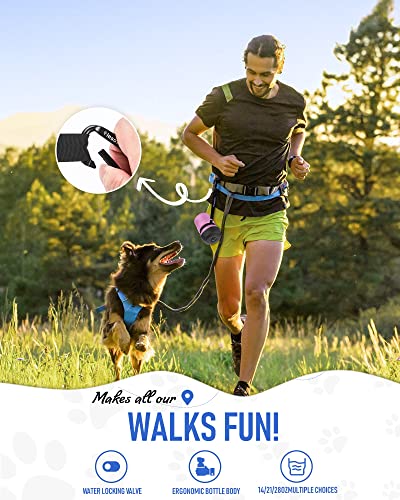 lesotc Upgraded Dog Water Bottle Foldable,Portable Dog Water Dispenser,Leak Proof Pet Water Bottle for Dogs,Dog Travel Water Bottle for Outdoor Walking,Hiking,Travel,BPA Free,Lightweight