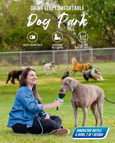 lesotc Upgraded Dog Water Bottle Foldable,Portable Dog Water Dispenser,Leak Proof Pet Water Bottle for Dogs,Dog Travel Water Bottle for Outdoor Walking,Hiking,Travel,BPA Free,Lightweight