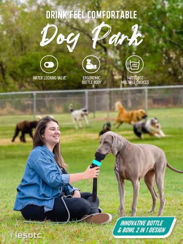 lesotc Upgraded Dog Water Bottle Foldable,Portable Dog Water Dispenser,Leak Proof Pet Water Bottle for Dogs,Dog Travel Water Bottle for Outdoor Walking,Hiking,Travel,BPA Free,Lightweight