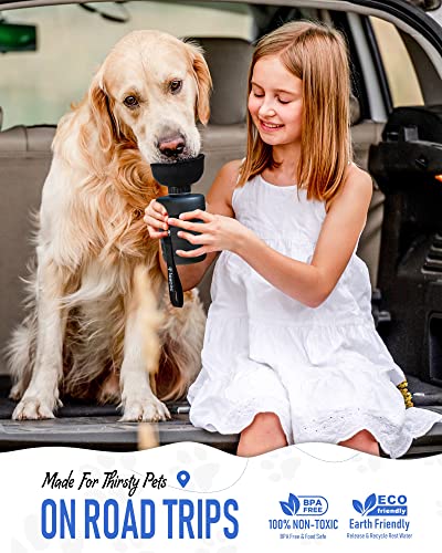 lesotc Upgraded Dog Water Bottle Foldable,Portable Dog Water Dispenser,Leak Proof Pet Water Bottle for Dogs,Dog Travel Water Bottle for Outdoor Walking,Hiking,Travel,BPA Free,Lightweight