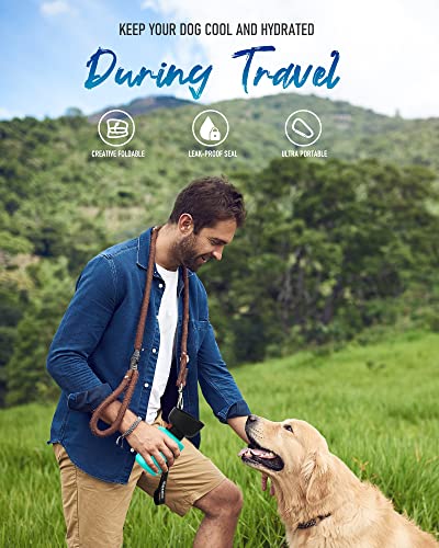 lesotc Upgraded Dog Water Bottle Foldable,Portable Dog Water Dispenser,Leak Proof Pet Water Bottle for Dogs,Dog Travel Water Bottle for Outdoor Walking,Hiking,Travel,BPA Free,Lightweight