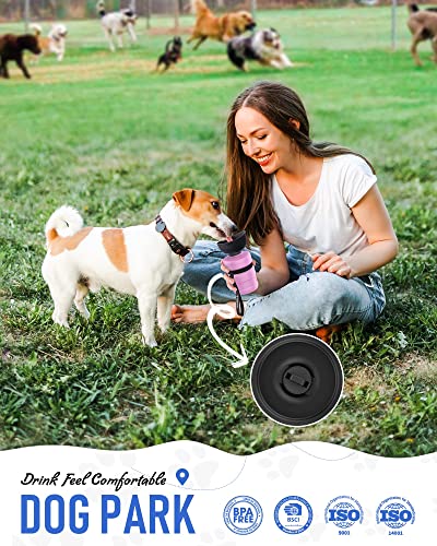 lesotc Upgraded Dog Water Bottle Foldable,Portable Dog Water Dispenser,Leak Proof Pet Water Bottle for Dogs,Dog Travel Water Bottle for Outdoor Walking,Hiking,Travel,BPA Free,Lightweight