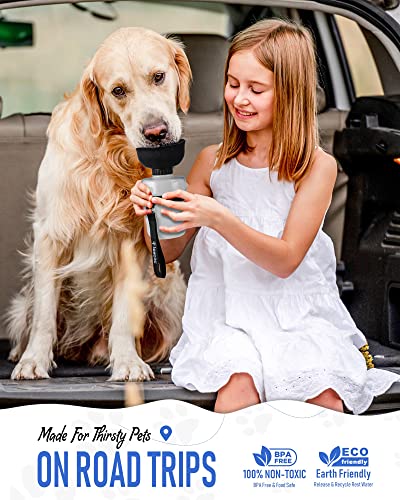 lesotc Upgraded Dog Water Bottle Foldable,Portable Dog Water Dispenser,Leak Proof Pet Water Bottle for Dogs,Dog Travel Water Bottle for Outdoor Walking,Hiking,Travel,BPA Free,Lightweight