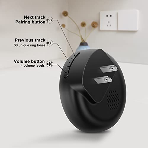 Comsmart Smart Wireless Dog Door Bell, Doggie Doorbell for Pet Potty Training Communication Go Outside Press Button with 38 Melodies 4 Volume Levels LED Flash (1 Receiver & 1 Transmitter)