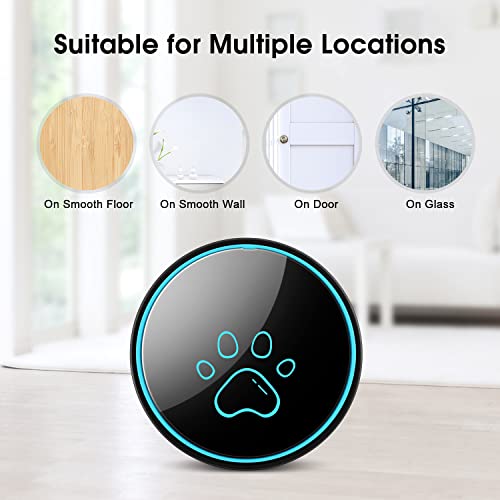 Comsmart Smart Wireless Dog Door Bell, Doggie Doorbell for Pet Potty Training Communication Go Outside Press Button with 38 Melodies 4 Volume Levels LED Flash (1 Receiver & 1 Transmitter)
