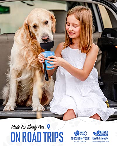 lesotc Upgraded Dog Water Bottle Foldable,Portable Dog Water Dispenser,Leak Proof Pet Water Bottle for Dogs,Dog Travel Water Bottle for Outdoor Walking,Hiking,Travel,BPA Free,Lightweight