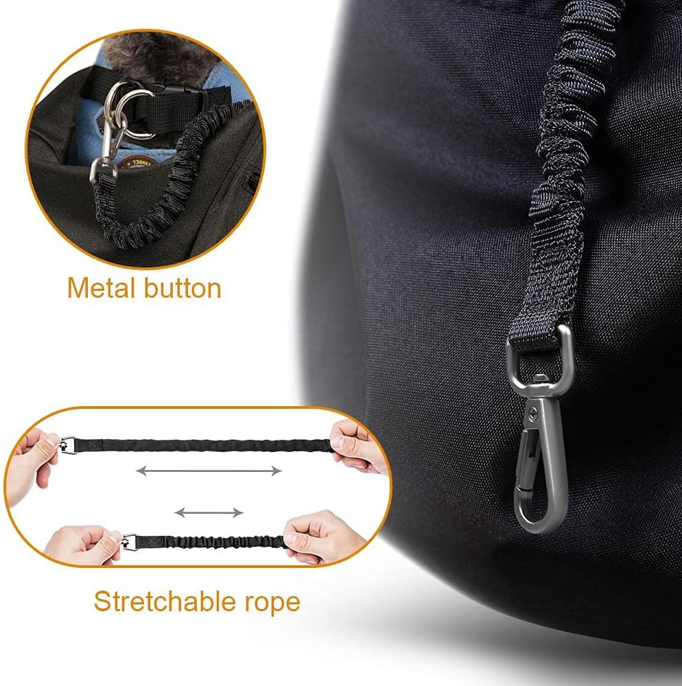 Dog Cat Sling Carrier Adjustable Padded Shoulder Strap with Large Zipper Pocket & Mesh Pocket for Outdoor Travel