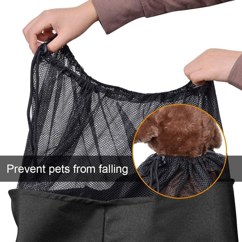 Dog Cat Sling Carrier Adjustable Padded Shoulder Strap with Large Zipper Pocket & Mesh Pocket for Outdoor Travel