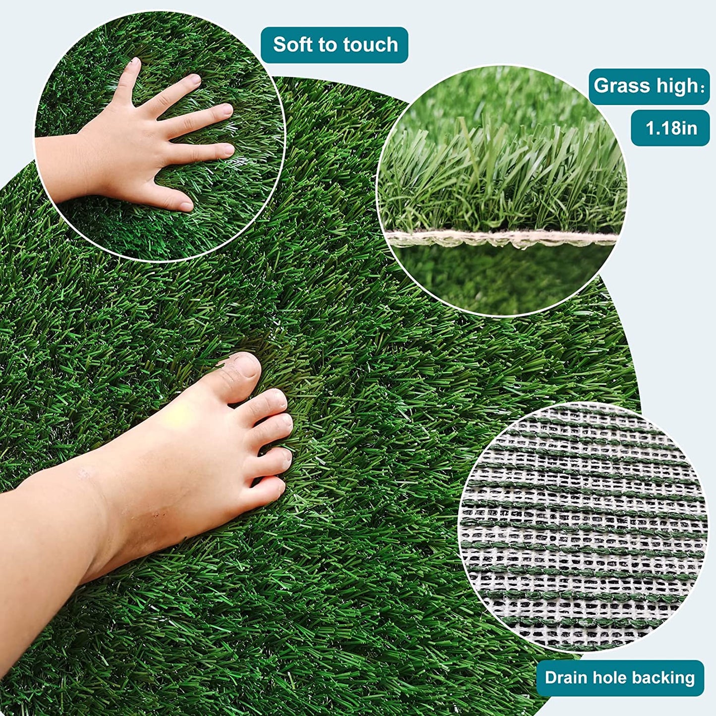 Upgrade Large Dog Grass Pad (30’’X20’’), 2-PCS Artificial Grass Dog Turf and Washable Pee Pad, Professional Reusable Dog Grass Pee Pad, Training Use for Indoor Outdoor Apartment, Fit for Medium Dogs