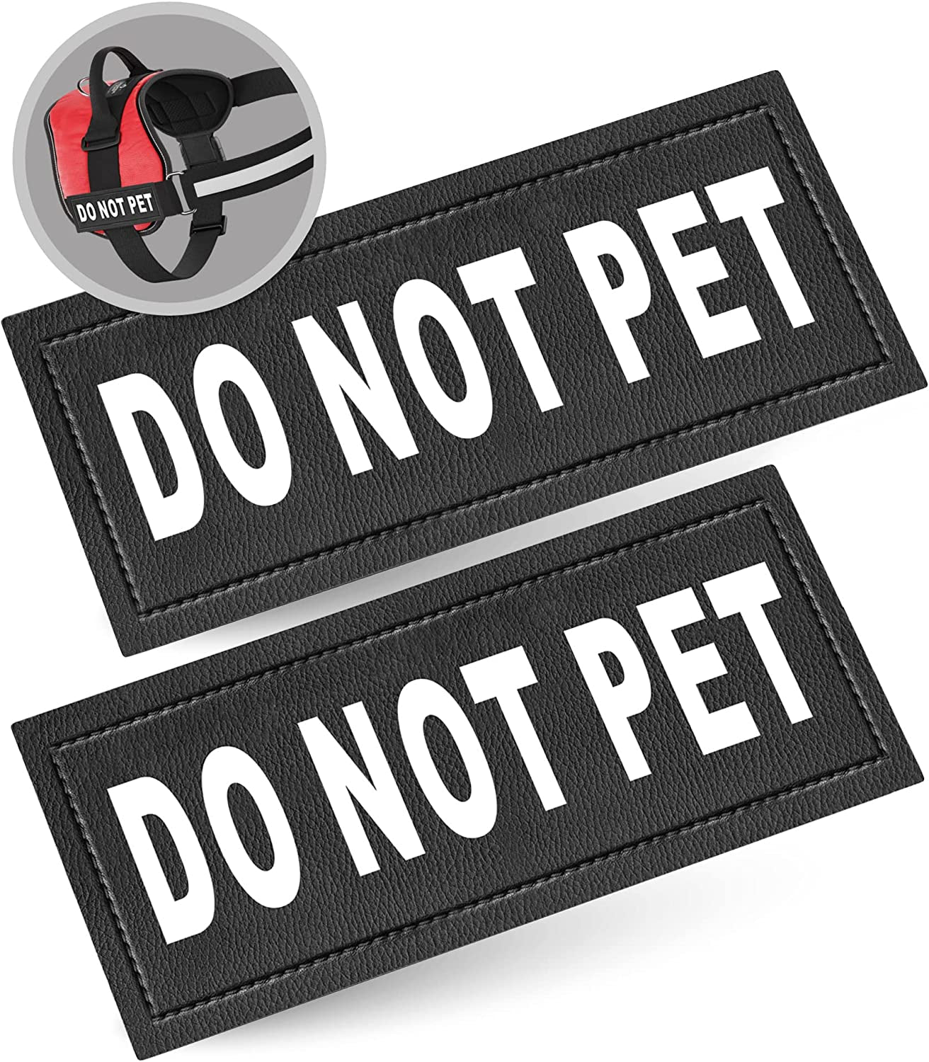 Do Not Pet Patch - Attachable Patches with Hook Backing for Do Not Pet Dog Vest Harness or Collar - Service Dog, Emotional Support, Service Dog in Training, and Therapy Dog Patches