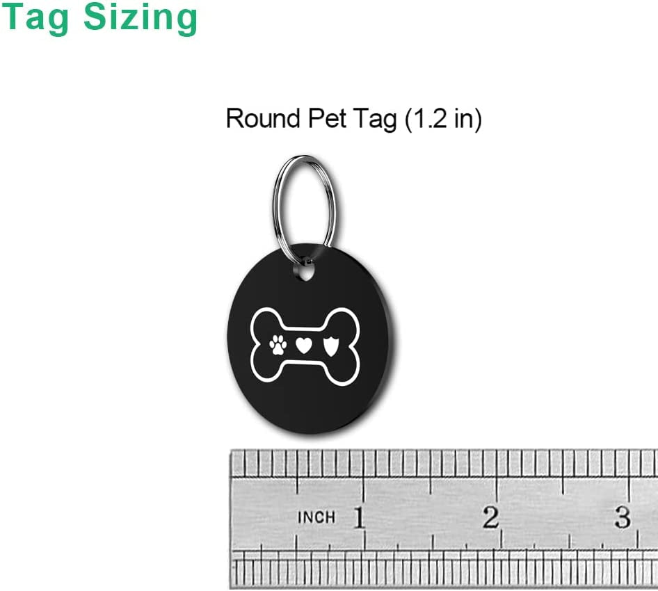Stainless Steel QR Code Pet ID Tags Dog Tags - Pet Online Profile - Scan QR Receive Instant Pet Location Alert Email